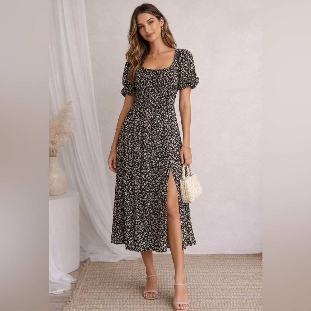 Listicle Floral Midi Dress